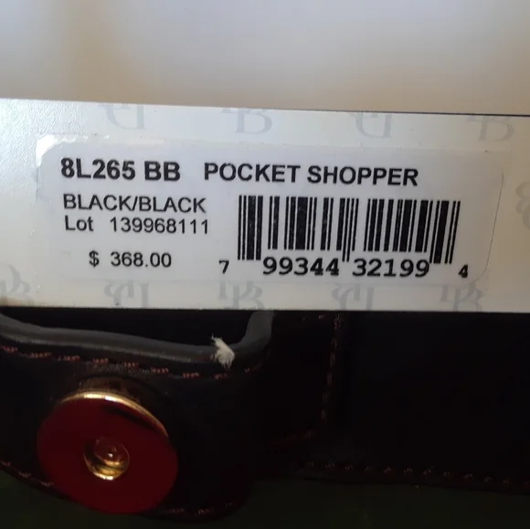 Dooney & Bourke Florentine Pocket Shopper in Black/Black - Picture 4 of 13